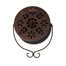 可掛式戶外防火蚊香盒 手提簍空花紋蚊香盒 Villa南洋風防燙防風蚊香盒, 古銅色