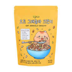 [소비기한 임박특가 / 26-05-25 ] 오그래 오트 그래놀라 크런치 아침 식사대용 시리얼, 1개, 250g