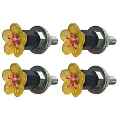 장식용 꽃머리 번호판 볼트 차량 방수 및 방청과 호환되는 나사 1/4인치 크기 설치가 간편합니다, Yellow, Style 4