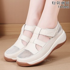 타이메이 두꺼운 밑창 샌들 여자 여름 백합 구멍 신발 소프트 밑창 편한 엄마 신발