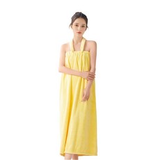 핑크버블 코랄플리스 목욕 가운, 1개, 옐로우