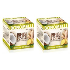이탈리아 보노멜리 진저 생강 코코넛 인퓨전 티백 차, 2개, 10개입, 2g