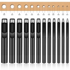 KRABALL 12PCS 시계 밴드 벨트 가죽 펀칭을위한 검은 구멍 펀처 키트 DIY 수제, 1개