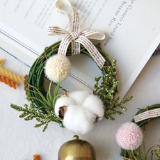 소 리스 2color 코튼 폼폼 도어벨 핸드메이드 64553PC 1(ea), 폼폼이볼 베이지