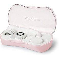 마이 라이프 샵 얼티밋 스핀 페이셜 클렌징 브러시 (핑크) 3가지 교체 가능 얼굴 브러시가 포함된 스킨 스파 데일리 각질 실리콘 보호 케이스