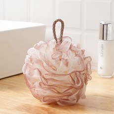 DFMEI 家萱搓澡沐浴球不散花耐用加大號家萱PE浴花獨立包裝, 1個, 粉/白【漸變】裸裝