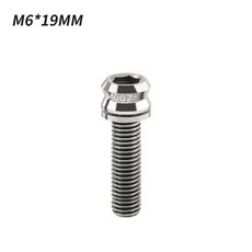 MUQZI 티타늄 나사 자전거 M5x15 17 19MM M6x17 19 30 35MM 자전거 헤드셋 탑 캡 볼트 스템 나사 브레이크, 04 M6-19 Silver