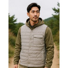 마운티아 남성 경량패딩 조끼 베이지 1MQVSW2002