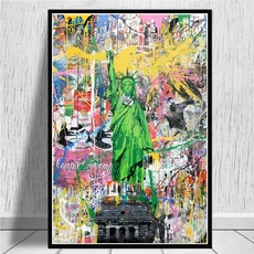 쿠쿠스토어 Banksy 아트 캔버스 포스터 및 인쇄 재미 있은 원숭이 낙서 거리 예술 벽 사진 홈 장식 프레임, 03 3, 07 DM077-3, 1개