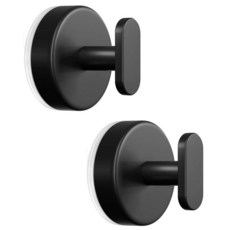 Josmimic 샤워용 흡착 컵 후크 욕실 주방 유리문 거울 타일용 탈착식 타월 후크 - 수세미 수건 코트 걸기용 목욕 가운 후크 블랙 2팩