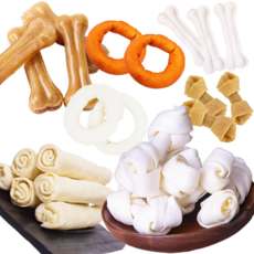 狗狗零食 牛皮骨系列 潔牙棒 磨牙骨, 1個, 發泡棒6吋 10支 袋