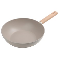 로딘쿡웨어 우디 IH 인덕션 후라이팬 궁중팬 냄비 티타늄코팅 세라믹코팅 우드핸들, 궁중팬28cm, 1개