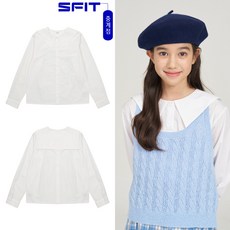 에스핏 중계점 25년 봄 이월상품 대전 #주니어 #여아 세미오버 세일러 블라우스 (화이트) 뷔스티에나 조끼와 레이어드하기 좋은 러블리한 세일러 블라우스