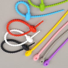 실리콘 타이 스트랩 다용도타이 간편사용 전기선고정, 블랙