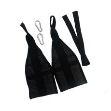 Texmel 懸掛式腹肌訓練帶 懸垂舉腿吊帶, 1個, 懸臂帶黑色 送2帶子+2金屬扣