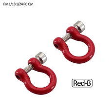 Ajrc U 링 견인 후크 Fcx18 Lc80 Traxxas Trx4m Defender Axial Scx24 업그레이드용 전면 및 후면 범퍼 견, 01 Red hook