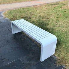 버스정류장 평벤치 철제 스튜디오 야외용 벤치의자 마당, 화이트 220x40x45