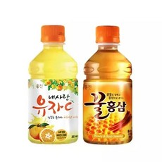 웅진 유자C + 꿀홍삼 280ml 각12개 미니음료, 24개