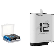 TELESIN 總代理 高性能低溫快充電池 適用 GOPRO 12/11/10/9 GP-157, 1個, 電池(送收納盒)