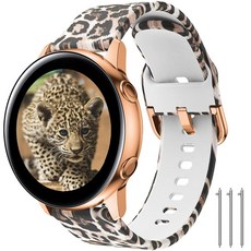 TOOLAIK 삼성 워치 6 클래식 47mm/43mm 삼성 5/5프로 삼성 4/5/6/7 갤럭시 워치 3 41mm 밴드 액티브 2 워치 밴드 40mm/44mm 32mm, 레오파드 프린트