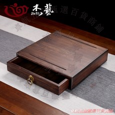 抽屜式茶餅收納盒 茶具零件儲茶盒, 1個, 胡桃色【單層】普洱茶盒