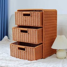 라탄 3단서랍장 협탁 탁자 선반 수납장 정리함 캐비닛, 3. C타입 싱글 서랍