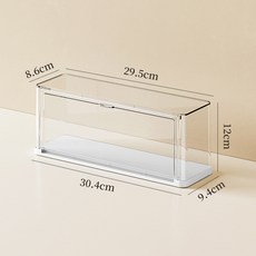 可疊加盲盒收納盒 手辦展示盒 防塵PET塑膠盒 展示架 娃娃公仔展示盒, 1個, JW2078白色