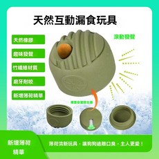 狗狗互動漏食玩具球 橡膠材質 薄荷味 磨牙耐咬 訓練解悶 98x97mm, 薄荷綠,98*97mm, 1個