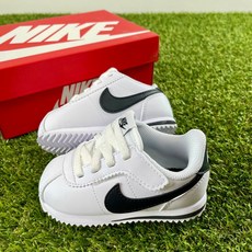 나이키 베이비 코르테즈 흰검 기본 키즈 아동화 푹신한 운동화 벨크로 신발