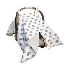 Effe bébé 신생아 유아용 카시트 커버 - 100% 통기성 면으로 제작 - 카시트 캐노피 아기 캐리어 유모차 커버에 사용 가능 - 남아 및 여아용 (그레이 고슴도치), Effe bébé 신생아 유아용 카시트 커버 - 1