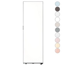 [색상선택형] 삼성전자 비스포크 348L 스탠드형 1도어 냉장고 김치플러스 키친핏 좌열림 방문설치, 새틴 화이트, RQ34C7915AP