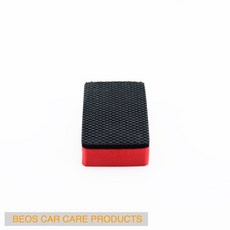 •BEOS• 磁土洗車海綿 輕鬆去除車身鐵粉、水漬 恢復車漆光澤, 1套, 格紋(10入裝), 黑紅