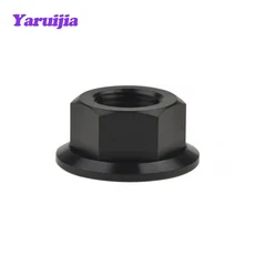 Yaruijia 티타늄 너트 M5/M6/M8/M10/M12/M14/M16 오토바이 자전거 용 플랜지 볼트 캡, 04 Bla, 08 M14 Pitch 1.25
