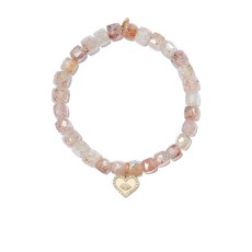 시드니에반 14K 옐로 골드 다이아몬드 참 쿼츠 비즈 브레이슬릿