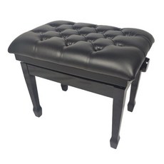 高級鋼琴升降椅 微調式升降 橡木實木烤漆 升降琴椅 鋼琴椅, 1個, 黑色, 黑色