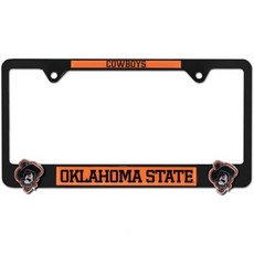 비브랜드 오클라호마 주립대 마스코트 3D 블랙 메탈 번호판 프레임