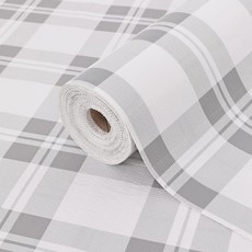 주방 캐비닛 라이너용 서랍 라이너 및 선반 라이너 비접착식 미끄럼 방지 선반 종이 두껍고 강한 그립 방수 쉬운 선반 찬장 책상 그린 격자 무늬 패턴 44.5cm x, 회색
