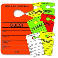 아스트로 브라이트 오렌지 주차 허가 게스트 패스 번호 부여 시설 관리 100대 면책 조항 3 5 x in 10pt / 250gsm 카드, Guest