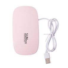 SUNmini 便攜式美甲光療燈 手持式一字燈 快速烤乾 持久續航, 1個, 鼠標燈粉色【插電款】