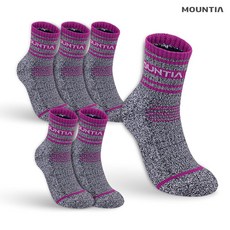 마운티아 중목 운동 등산 쿠션양말 6족 세트