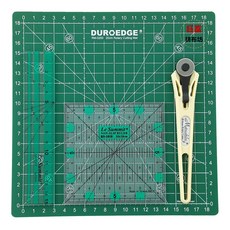DUROEDGE 旋轉切割墊套組 20cm 切割墊 Le Summit 10x10cm 定規尺 3x15cm 螢光縫份尺 18mm 輪刀