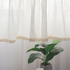 린넨 레이스 바란스 커튼150x45cm 주방바란스
