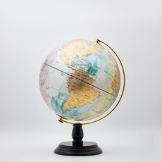 Skyglobe 10吋潑墨款附燈木頭底座地球儀 (英文版)