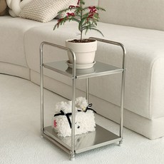 2단 철제 스텐 사이드 조명 테이블 식물 협탁