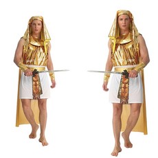 【台灣發貨】勇士服 萬聖節服裝 埃及戰士服 成人角色扮演服裝, 1個, M(175-185公分), 亮金