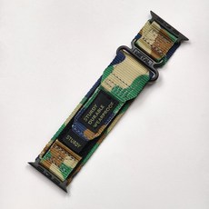밀리터리 애플워치 밴딩찍찍이 스트랩, 사용:iWatch4-6/SE[44mm], 정글 카모플라주