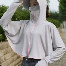 O03 크롭 후드집업 바람막이 점퍼 그레이 후드집업 크롭집업 여