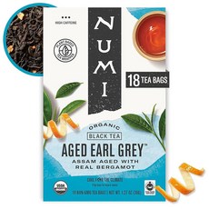 Numi 에이지드 얼 그레이 티 | 홍차 티백 100개 리얼 베르가못이 함유된 아삼 카페인 함유 192287, 18 Count (Pack of 1)