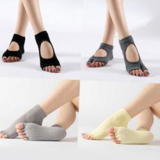 여성 요가 양말 논슬립 미끄럼 오픈토 여성 필라테스 양말 운동 스포츠 발가락, B타입 블랙