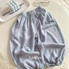 百搭款~ 兒童日系防蚊褲春夏新款兒童簡約全棉格子長褲休閒長褲子, 90碼